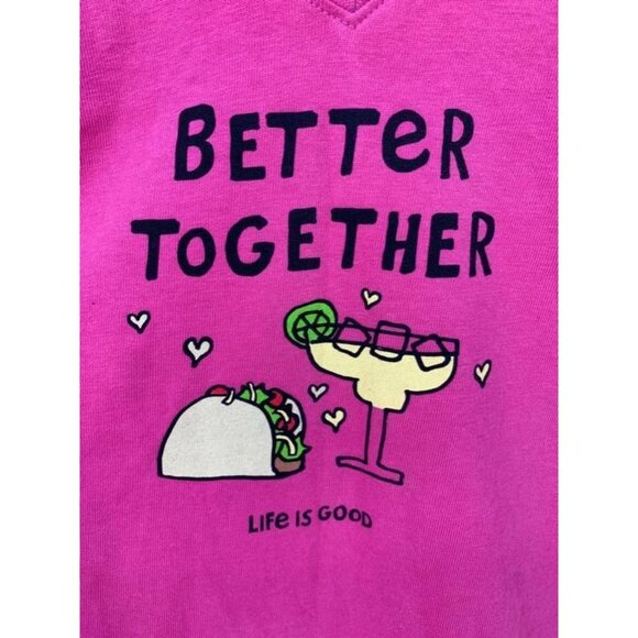 Life Is Good Top Size Small Pink Crusher T-Shirt V-Neck Short Sleeve New B13 - Picture 3 of 9